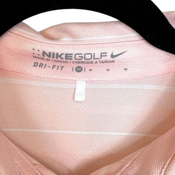 Nike Golf Pink & white striped collared sleeveless top Size Medium - Picture 3 of 12
